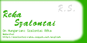 reka szalontai business card